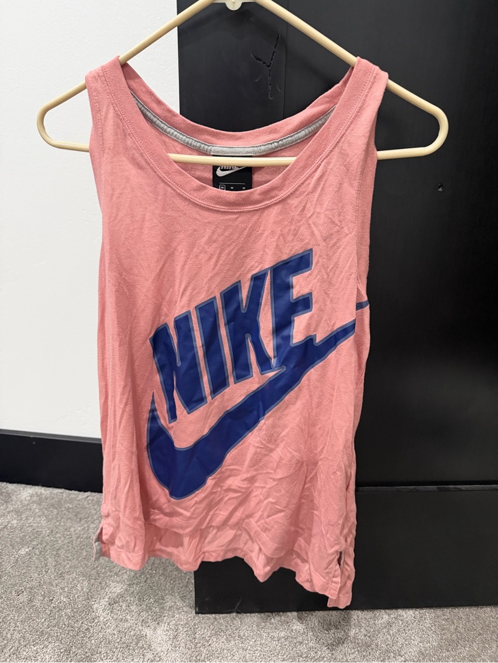 Nike Women's Coral Tank with Bold Blue Swoosh